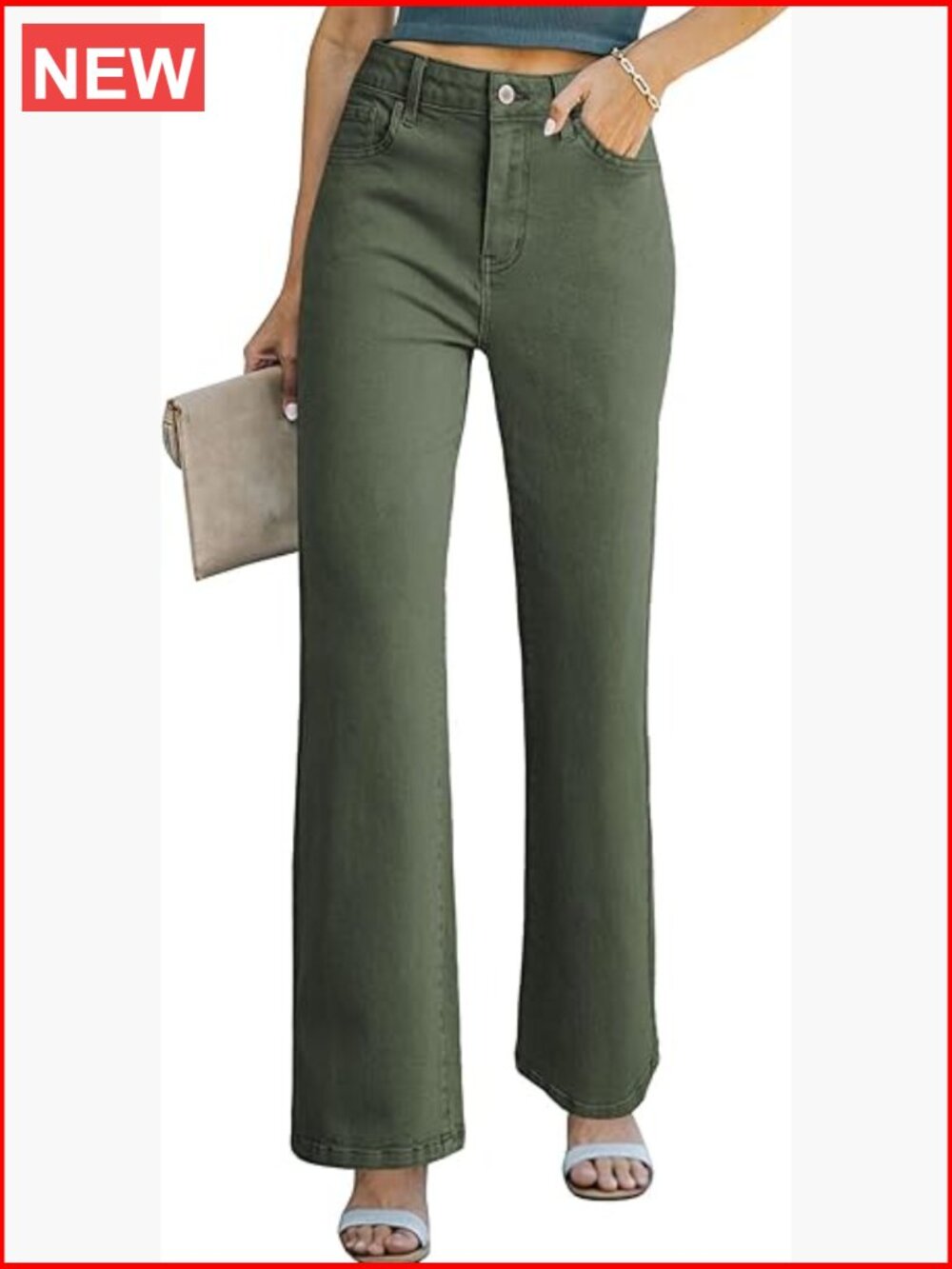 Wide Leg Jeans High Waisted Straight Denim Pants with Pockets